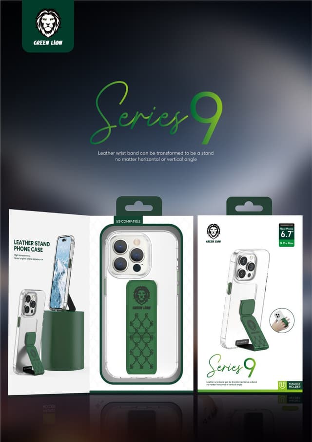 كفر ايفون 14 برو ماكس بنفسجي جرين ليون Green Lion Series 9 Clear Case for iPhone 14 Pro Max Purple