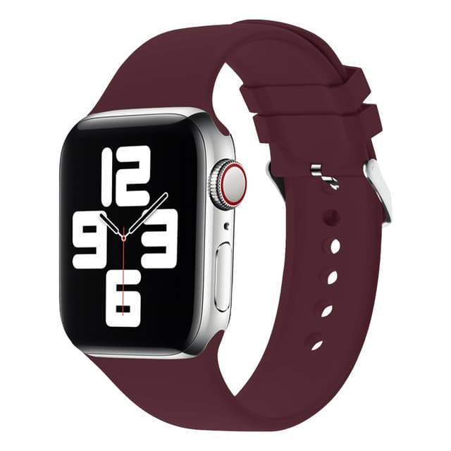 Green Lion Green Silicone Band with Buckle Watch Strap for Apple Watch 42/44/45MM - Wine Red [ GNSBWS45WRD ] - 276320