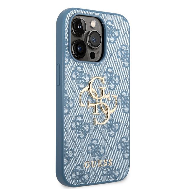 Guess PU 4G Big Metal Logo Hard Case for iPhone 14 Pro (6.1") - Blue [ GUHCP14L4GMGBL ] - SW1hZ2U6MTM4NDY1OQ==