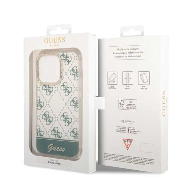 Guess 4G Electro Script Hard Case for iPhone 14 Pro (6.1") - Kaki [ GUHCP14LHG4MHA ] - SW1hZ2U6MTM4NTEyOA==