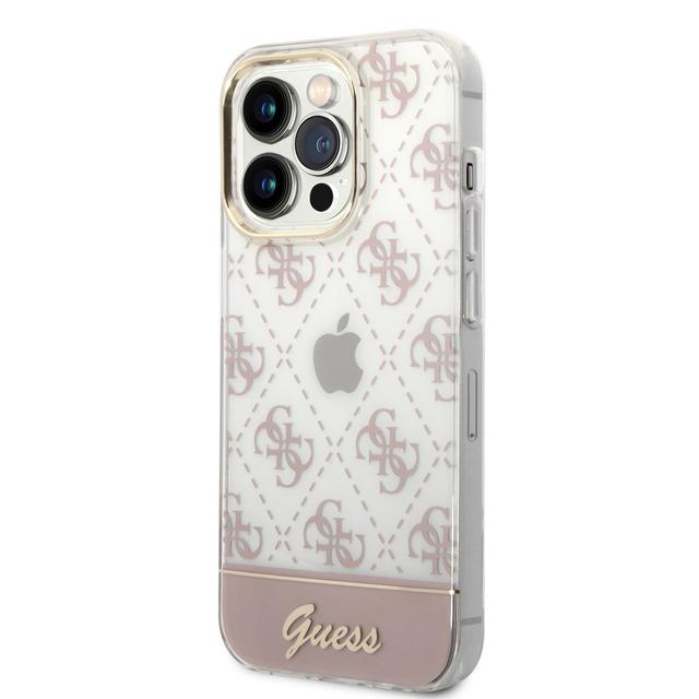 Guess 4G Electro Script Hard Case for iPhone 14 Pro (6.1") - Pink [ GUHCP14LHG4MHP ] - SW1hZ2U6MTM4NTEwNg==