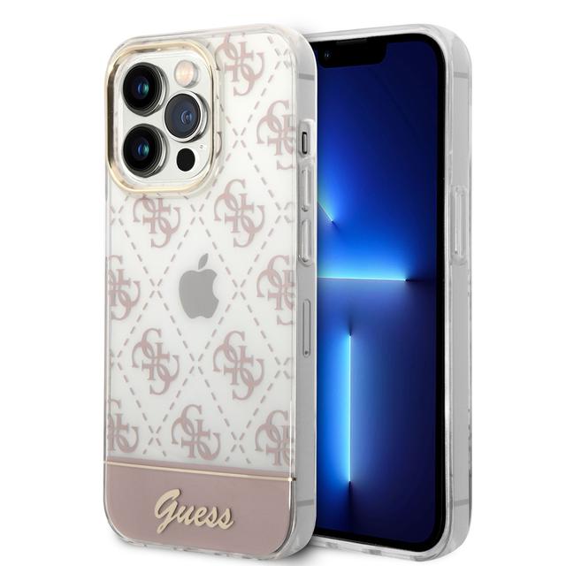 Guess 4G Electro Script Hard Case for iPhone 14 Pro (6.1") - Pink [ GUHCP14LHG4MHP ] - SW1hZ2U6MTM4NTExMg==