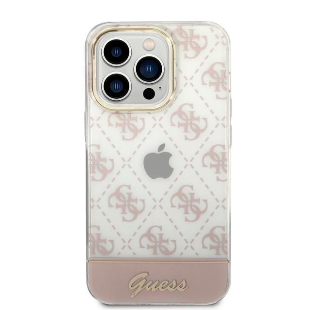 Guess 4G Electro Script Hard Case for iPhone 14 Pro (6.1") - Pink [ GUHCP14LHG4MHP ] - SW1hZ2U6MTM4NTExNA==