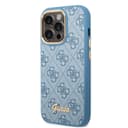 كفر ايفون 14 برو أزرق جيس Guess PC/TPU 4G PU Case With Metal Camera Outline & Buttons For iPhone 14 Pro Blue