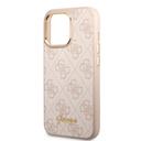 Guess PC/TPU 4G PU Case With Metal Camera Outline & Buttons For iPhone 14 Pro - Pink [ GUHCP14LHG4SHP ] - SW1hZ2U6MTM4NDc0Mw==