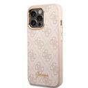 Guess PC/TPU 4G PU Case With Metal Camera Outline & Buttons For iPhone 14 Pro - Pink [ GUHCP14LHG4SHP ] - SW1hZ2U6MTM4NDc0NQ==