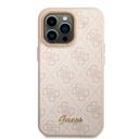 Guess PC/TPU 4G PU Case With Metal Camera Outline & Buttons For iPhone 14 Pro - Pink [ GUHCP14LHG4SHP ] - SW1hZ2U6MTM4NDc0Nw==