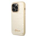 Guess Pu Croco Case With Metal Camera Outline For iPhone 14 Pro - Gold [ GUHCP14LHGCRHD ] - SW1hZ2U6MTM4NDMxMQ==