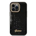 Guess Pu Croco Case With Metal Camera Outline For iPhone 14 Pro - Black [ GUHCP14LHGCRHK ] - SW1hZ2U6MTM4NTA2Mw==