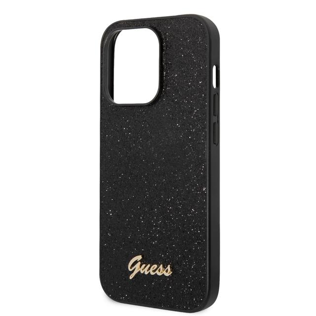 Guess PC/TPU Glitter Script Hard Case for iPhone 14 Pro (6.1") - Black [ GUHCP14LHGGSHK ] - SW1hZ2U6MTM4NDIxOA==