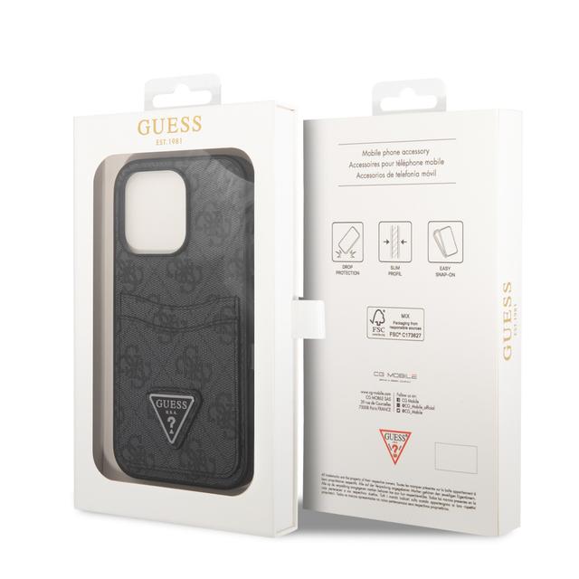 Guess 4G Double Card Triangle Hard Case for iPhone 14 Pro (6.1") - Black [ GUHCP14LP4TPK ] - SW1hZ2U6MTM4NDE0NQ==