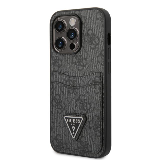 Guess 4G Double Card Triangle Hard Case for iPhone 14 Pro (6.1") - Black [ GUHCP14LP4TPK ] - SW1hZ2U6MTM4NDE1NQ==