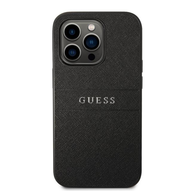 Guess PU Saffiano Hard Case for iPhone 14 Pro (6.1") - Black [ GUHCP14LPSASBBK ] - SW1hZ2U6MTM4NDM1Mg==