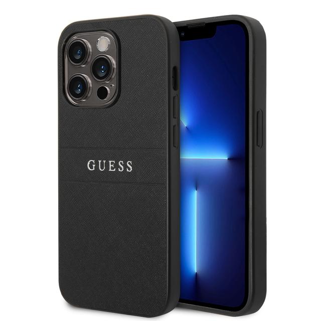 Guess PU Saffiano Hard Case for iPhone 14 Pro (6.1") - Black [ GUHCP14LPSASBBK ] - SW1hZ2U6MTM4NDM2Mw==