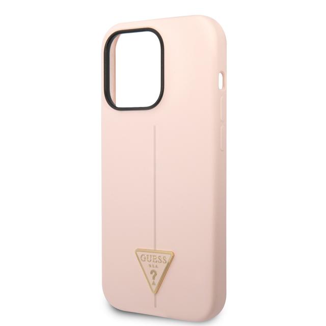 Guess Silicone Line & Triangle Hard Case for iPhone 14 Pro (6.1") - Pink [ GUHCP14LSLTGP ] - SW1hZ2U6MTM4NDcwOA==