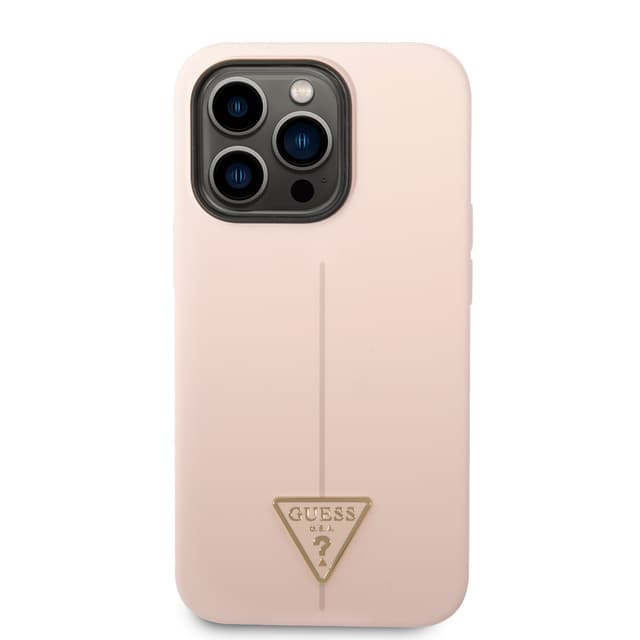 Guess Silicone Line & Triangle Hard Case for iPhone 14 Pro (6.1") - Pink [ GUHCP14LSLTGP ] - SW1hZ2U6MTM4NDcxNA==