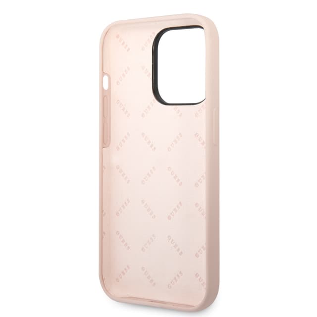 Guess Silicone Line & Triangle Hard Case for iPhone 14 Pro (6.1") - Pink [ GUHCP14LSLTGP ] - SW1hZ2U6MTM4NDcxNg==