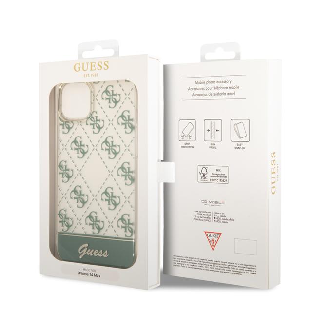 Guess 4G Electro Script Hard Case for iPhone 14 Plus (6.7") - Kaki [ GUHCP14MHG4MHA ] - SW1hZ2U6MTM4Njg4Ng==