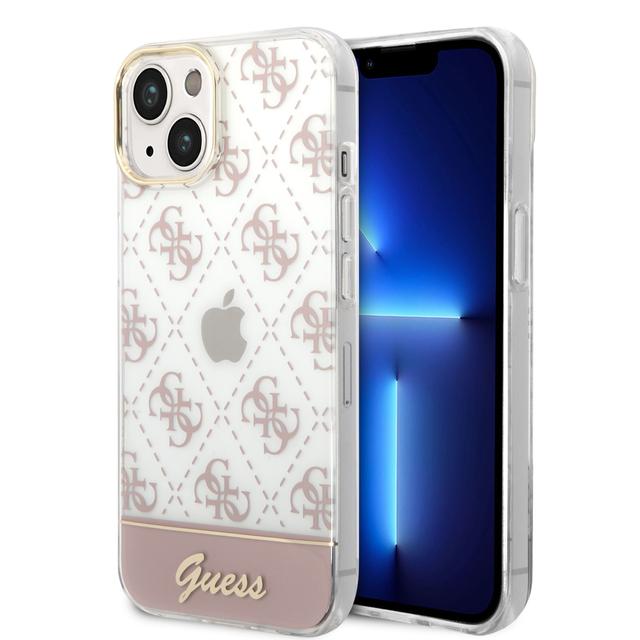 كفر ايفون 14 بلس زهر جيس Guess 4G Electro Script Hard Case for iPhone 14 Plus Pink - SW1hZ2U6MTM4NjUwOA==