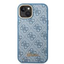 كفر ايفون 14 بلس أزرق جيس Guess PC/TPU 4G PU Case With Metal Camera Outline & Buttons For iPhone 14 Plus Blue