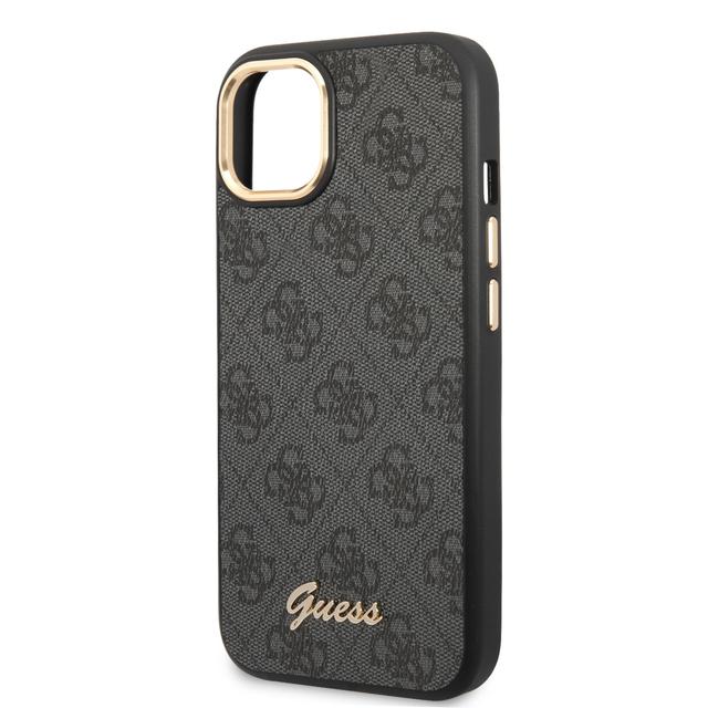 Guess PC/TPU 4G PU Case With Metal Camera Outline & Buttons For iPhone 14 Plus - Black [ GUHCP14MHG4SHK ] - SW1hZ2U6MTM4NjM0OQ==