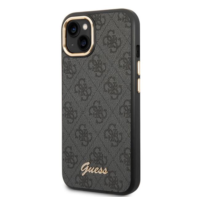 Guess PC/TPU 4G PU Case With Metal Camera Outline & Buttons For iPhone 14 Plus - Black [ GUHCP14MHG4SHK ] - SW1hZ2U6MTM4NjM1Mw==