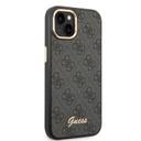 Guess PC/TPU 4G PU Case With Metal Camera Outline & Buttons For iPhone 14 Plus - Black [ GUHCP14MHG4SHK ] - SW1hZ2U6MTM4NjM1NQ==