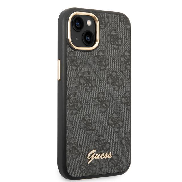 Guess PC/TPU 4G PU Case With Metal Camera Outline & Buttons For iPhone 14 Plus - Black [ GUHCP14MHG4SHK ] - SW1hZ2U6MTM4NjM1NQ==