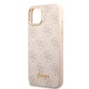 Guess PC/TPU 4G PU Case With Metal Camera Outline & Buttons For iPhone 14 Plus - Pink [ GUHCP14MHG4SHP ] - SW1hZ2U6MTM4NjU1MQ==