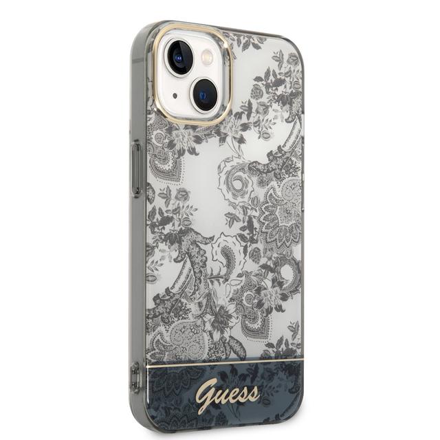 Guess PC/TPU IML Case With Double Layer Electroplated Camera Outline & Toile De Jouy For iPhone 14 Plus - Grey [ GUHCP14MHGPLHG ] - SW1hZ2U6MTM4NjIzNQ==