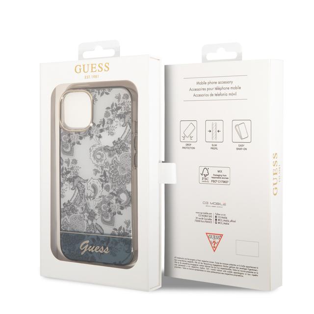 Guess PC/TPU IML Case With Double Layer Electroplated Camera Outline & Toile De Jouy For iPhone 14 Plus - Grey [ GUHCP14MHGPLHG ] - SW1hZ2U6MTM4NjIzOQ==