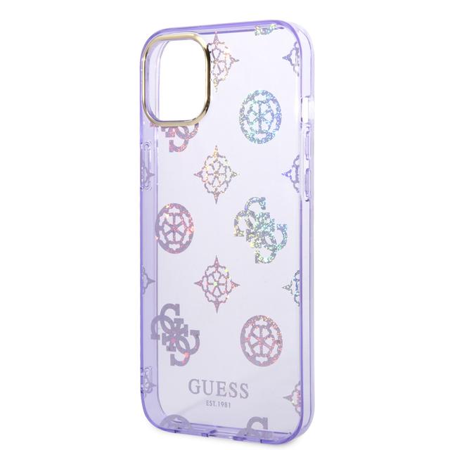 Guess PC/TPU IML Case With Electroplated Camera Outline & Peony Glitter For iPhone 14 Plus (6.7") - Lilac [ GUHCP14MHTPPTL ] - SW1hZ2U6MTM4NjU2OA==