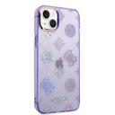 Guess PC/TPU IML Case With Electroplated Camera Outline & Peony Glitter For iPhone 14 Plus (6.7") - Lilac [ GUHCP14MHTPPTL ] - SW1hZ2U6MTM4NjU3MA==