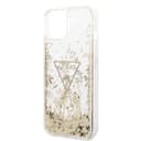كفر ايفون 14 بلس شفاف جيس Guess Liquid Glitter Triangle Hard Case for iPhone 14 Plus Transparent