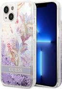 كفر ايفون 14 بلس بنفسجي جيس Guess Liquid Glitter Case With Flower Pattern For iPhone 14 Plus Purple - SW1hZ2U6MTM4NjczMw==