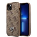 كفر ايفون 14 بلس بني جيس Guess 4G Double Card Triangle Hard Case for iPhone 14 Plus