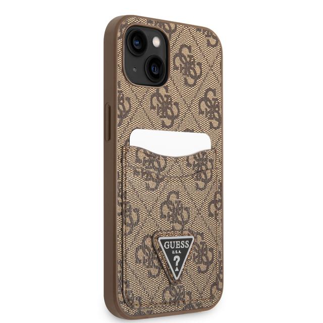 كفر ايفون 14 بلس بني جيس Guess 4G Double Card Triangle Hard Case for iPhone 14 Plus - SW1hZ2U6MTM4NzAyNw==