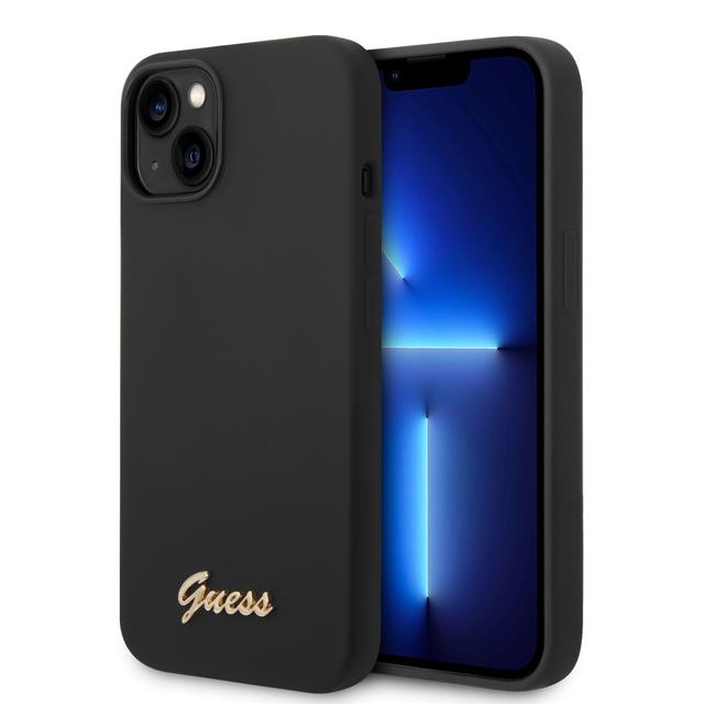 Guess Silicone PC Camera Script Logo Hard Case for iPhone 14 Plus (6.7") - Black [ GUHCP14MSLSMK ] - SW1hZ2U6MTM4NzA3MA==