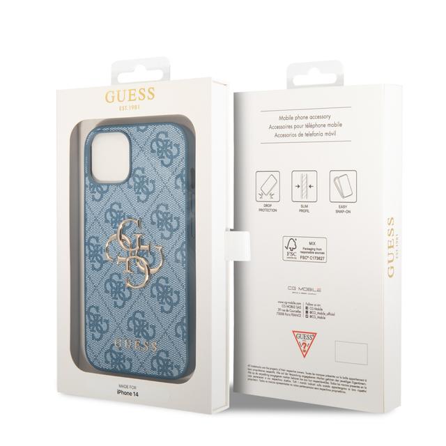 Guess PU 4G Big Metal Logo Hard Case for iPhone 14 (6.1") - Blue [ GUHCP14S4GMGBL ] - SW1hZ2U6MTM4MzgwMw==