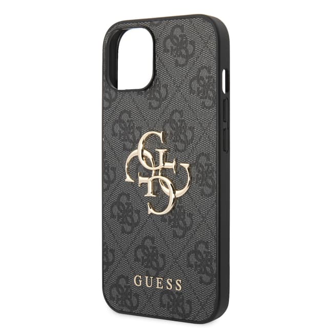 Guess PU 4G Big Metal Logo Hard Case for iPhone 14 (6.1") - Gray [ GUHCP14S4GMGGR ] - SW1hZ2U6MTM4MzQyNQ==