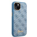 كفر ايفون 14 أزرق جيس Guess PC/TPU 4G PU Case With Metal Camera Outline & Buttons For iPhone 14 Blue