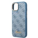 كفر ايفون 14 أزرق جيس Guess PC/TPU 4G PU Case With Metal Camera Outline & Buttons For iPhone 14 Blue