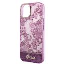 Guess PC/TPU IML Case With Double Layer Electroplated Camera Outline & Toile De Jouy For iPhone 14 - Fuschia [ GUHCP14SHGPLHF ] - SW1hZ2U6MTM4MzE2Nw==