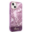 Guess PC/TPU IML Case With Double Layer Electroplated Camera Outline & Toile De Jouy For iPhone 14 - Fuschia [ GUHCP14SHGPLHF ] - SW1hZ2U6MTM4MzE3NQ==