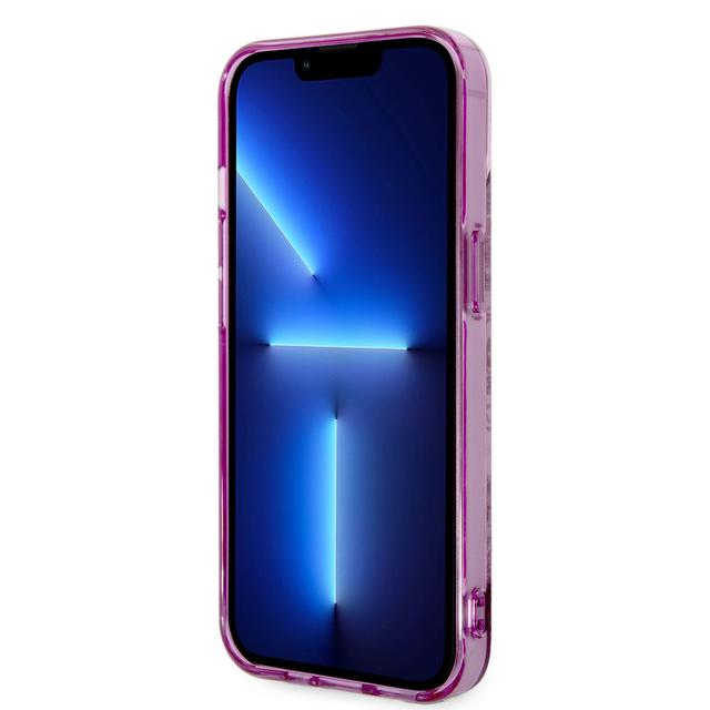 Guess PC/TPU IML Case With Double Layer Electroplated Camera Outline & Toile De Jouy For iPhone 14 - Fuschia [ GUHCP14SHGPLHF ] - SW1hZ2U6MTM4MzE3Nw==