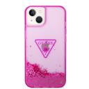 Guess Liquid Glitter Triangle Hard Case for iPhone 14 (6.1") - Translucent Fuschia [ GUHCP14SLFCTPF ] - SW1hZ2U6MTM4MzQ2OA==