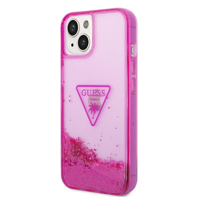 Guess Liquid Glitter Triangle Hard Case for iPhone 14 (6.1") - Translucent Fuschia [ GUHCP14SLFCTPF ] - SW1hZ2U6MTM4MzQ3MA==