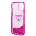 Guess Liquid Glitter Triangle Hard Case for iPhone 14 (6.1") - Translucent Fuschia [ GUHCP14SLFCTPF ] - SW1hZ2U6MTM4MzQ3Nw==