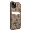 Guess 4G Double Card Triangle Hard Case for iPhone 14 (6.1") - Brown [ GUHCP14SP4TPW ] - SW1hZ2U6MTM4MzA5OQ==