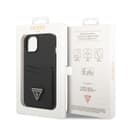 كفر ايفون 14 أسود جيس Guess Saffiano Double Card Hard Case for iPhone 14 Black